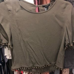Forever 21 Tops - Olive green Cropped Shirt Forever 21 Tops - Olive green Cropped Shirt